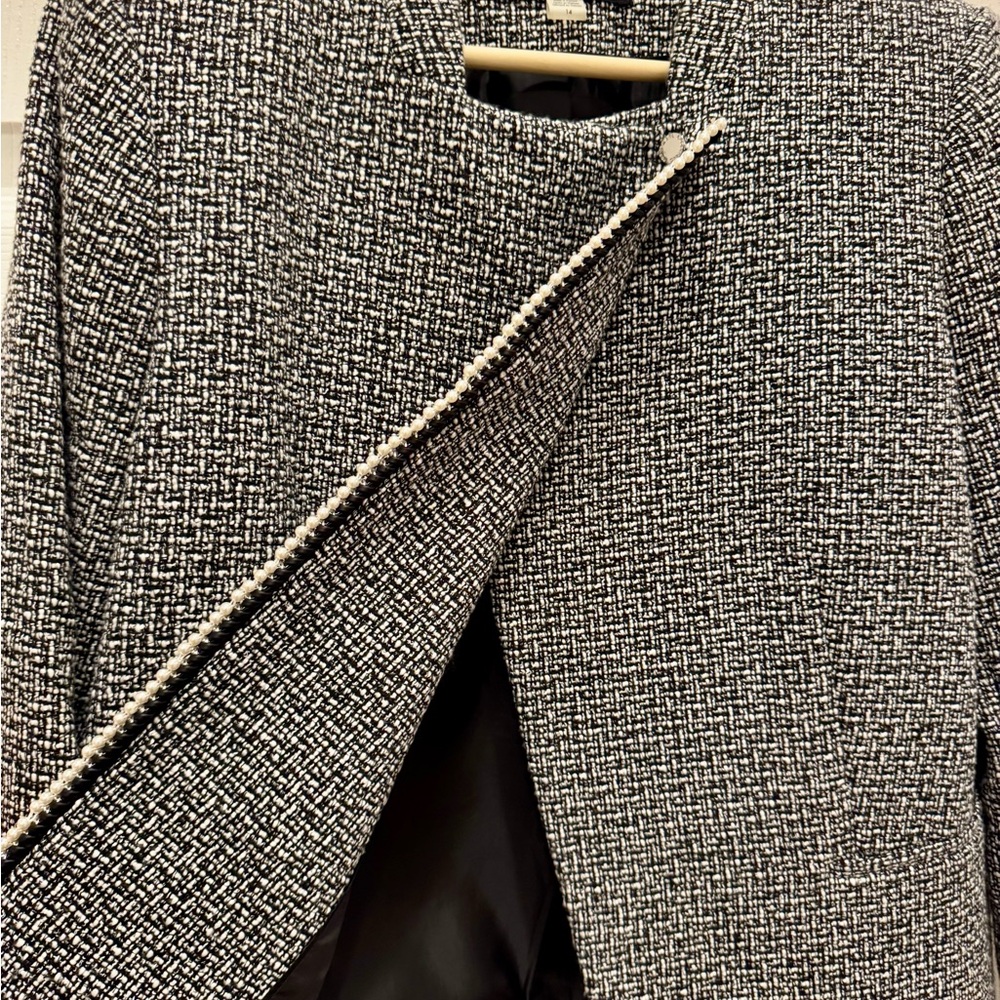 Karl Lagerfeld Tweed Pearl Jacket Blazer Sz 14 - Picture 5 of 10